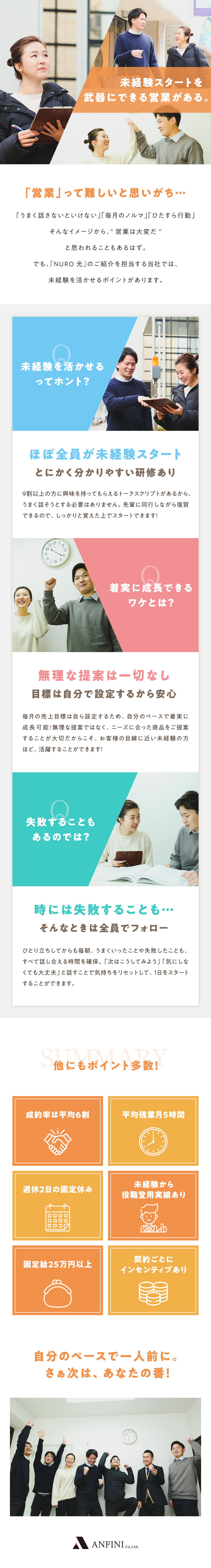 株式会社アンフィニ 営業職 通信アドバイザー 月給25万円 ノルマなし 勤務地 福岡市博多区のpick Up 転職ならdoda デューダ