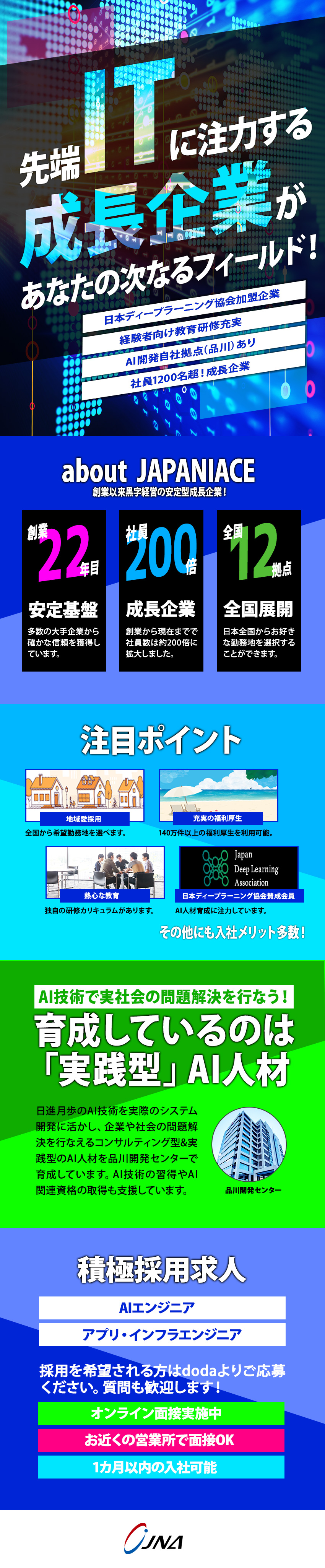 ジャパニアス株式会社 Itエンジニア アプリ開発 インフラ クラウド構築など のpick Up 転職ならdoda デューダ