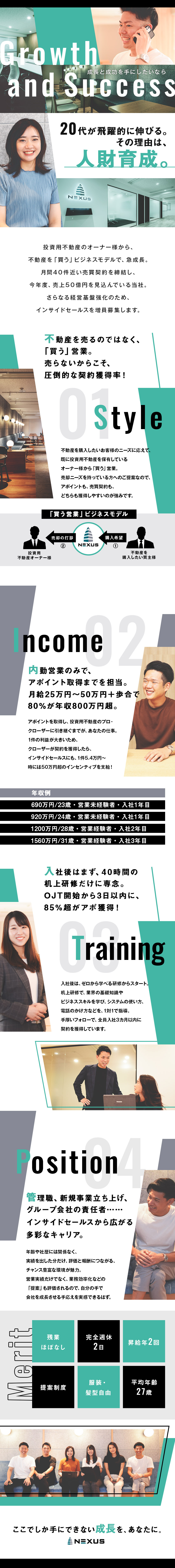 株式会社ネクサス インサイドセールス 教育体制完備 土日休 月収100万円可能 勤務地 豊島区のpick Up 転職ならdoda デューダ