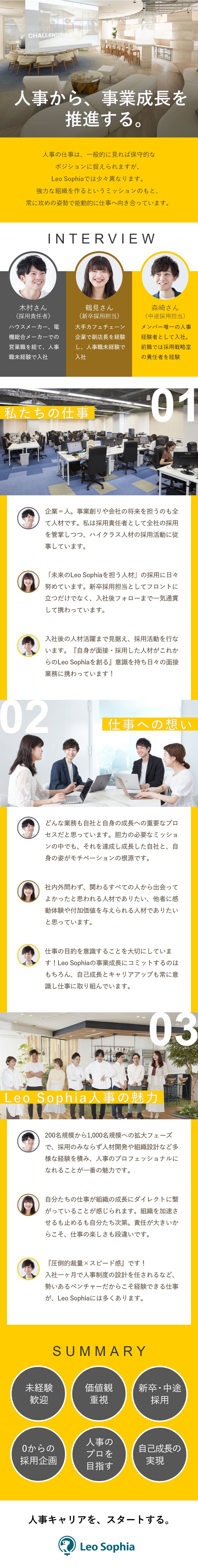 株式会社leo Sophia 未経験歓迎 採用人事 新卒 中途 急成長企業で自己成長を 勤務地 渋谷区のpick Up 転職ならdoda デューダ