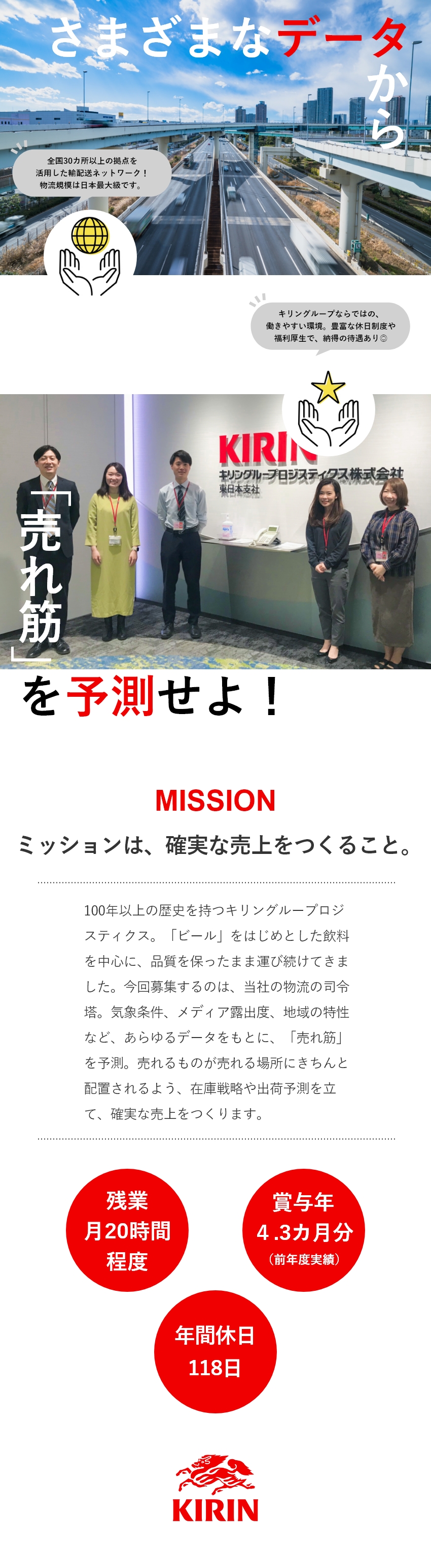 キリングループロジスティクス株式会社 キリングループ製品の在庫戦略を担う物流の司令塔 定着率95 勤務地 江東区のpick Up 転職ならdoda デューダ