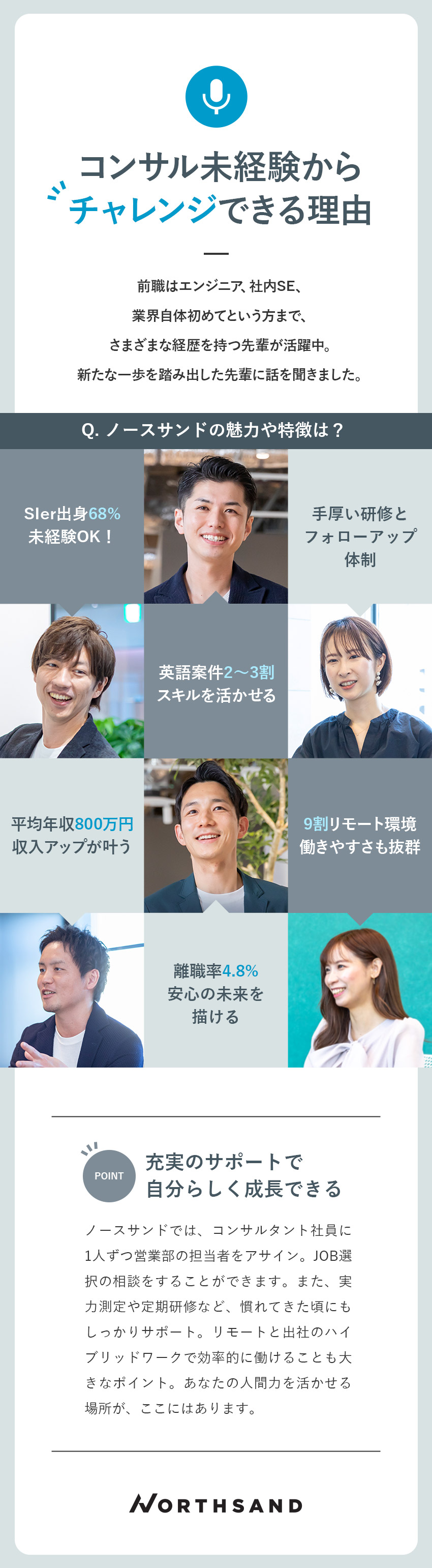 株式会社ノースサンド ITコンサルタント／未経験OK／現給保証／平均年収800万円