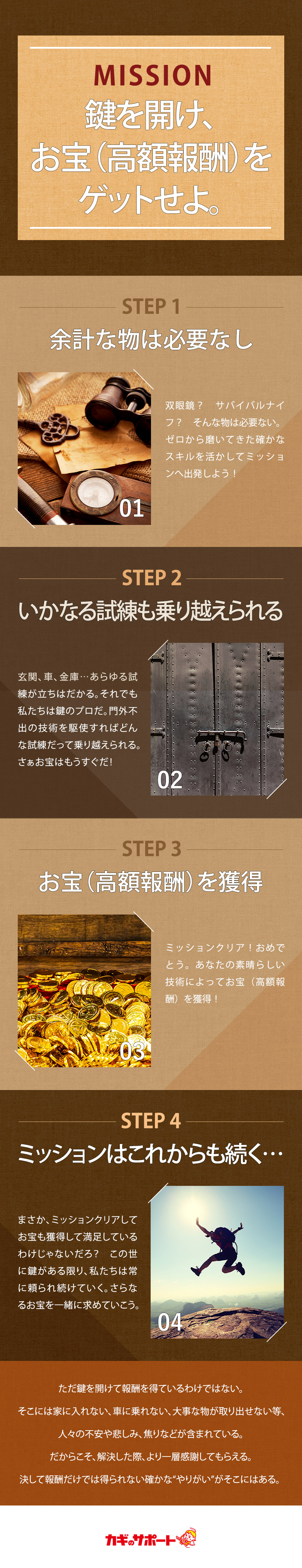 株式会社鍵屋（カギサポ24） 錠前技師／未経験歓迎／平均月収45万円／保障給あり