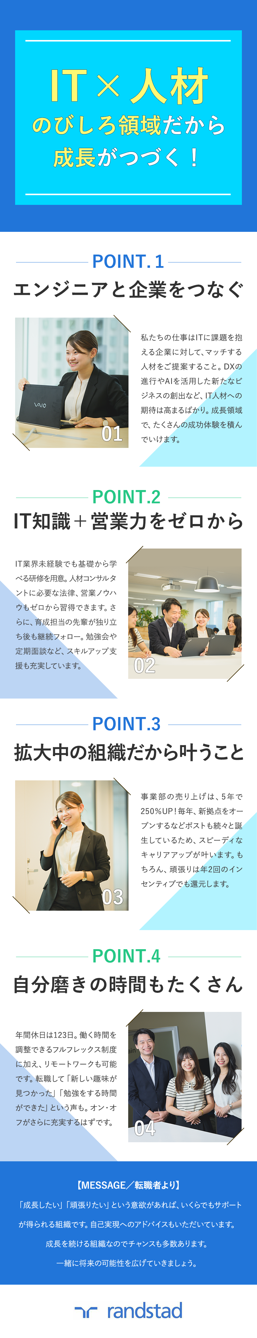 ランスタッド株式会社 人材コンサルティング営業／未経験歓迎／テレワーク／フレックス