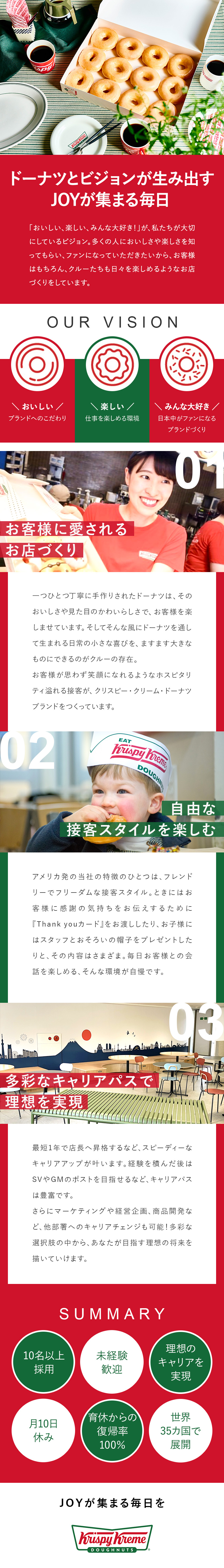 クリスピー・クリーム・ドーナツ・ジャパン株式会社 ストアスタッフ／未経験歓迎／店長候補／月10日休み