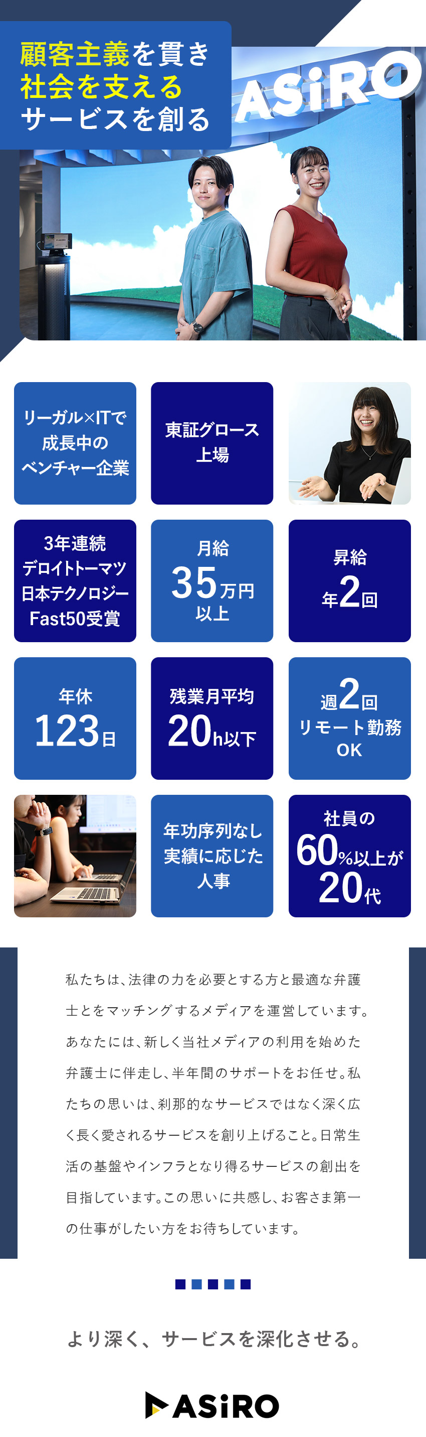 株式会社アシロ【グロース市場】 自社メディアの運用サポート／リモートOK／月給35万円～