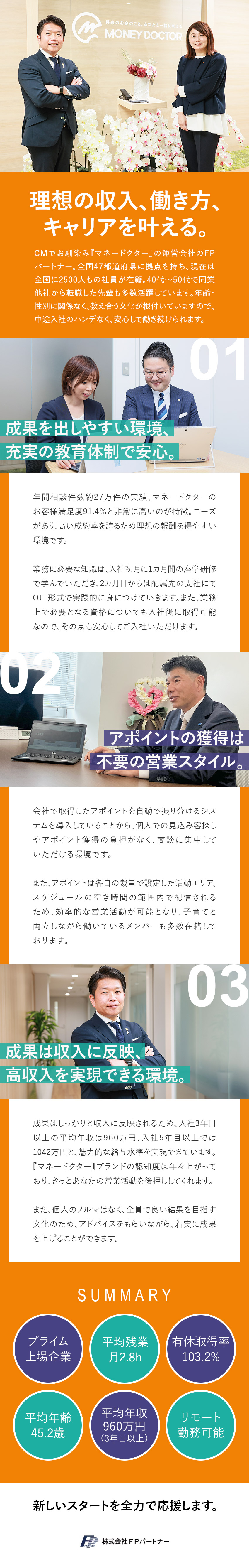 株式会社ＦＰパートナー【プライム市場】 新規開拓＆ノルマなしの保険アドバイザー／40～50代活躍中