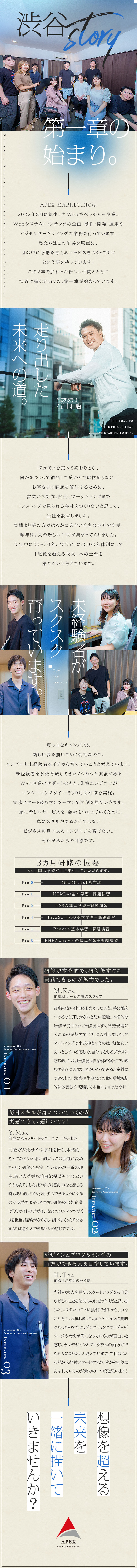 ★設立2年目のWeb系スタートUPベンチャー／★渋谷から始まろうとしている夢を叶える仲間を募集！／★未経験歓迎。3カ月かけてマンツーマンで教えます！／株式会社ＡＰＥＸ　ＭＡＲＫＥＴＩＮＧ