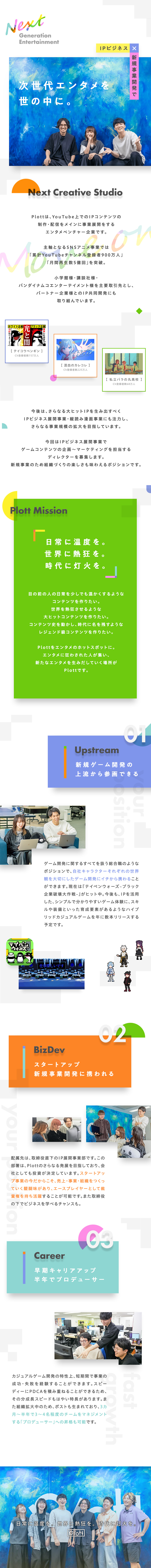 株式会社Ｐｌｏｔｔ ゲームコンテンツの企画・マーケディレクター／月給33万円～