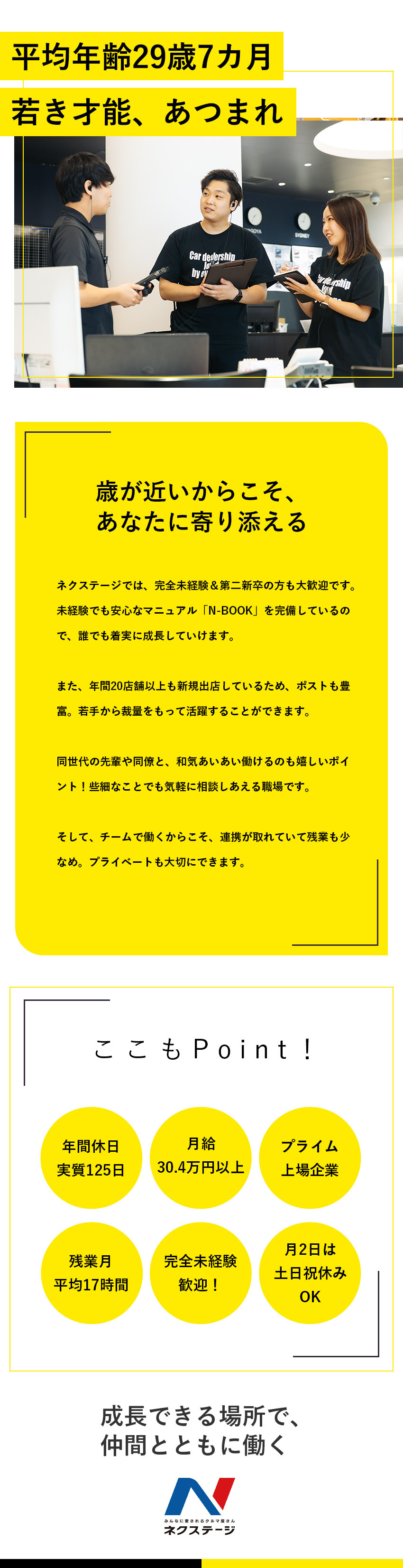 株式会社ネクステージ【プライム市場】 車の提案スタッフ／未経験歓迎／20代活躍中／6a