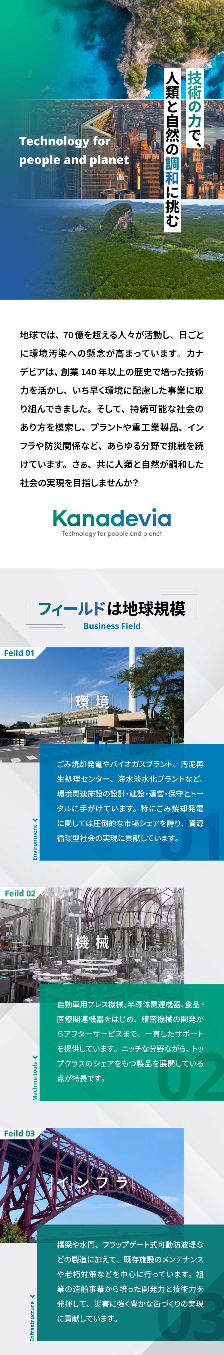 【技術で社会に貢献】地球の環境に向き合う仕事／【整った教育制度】レベルや年数に合わせた研修あり／【フルフレックスタイム制度】年休127日／土日祝休／カナデビア株式会社（旧社名・日立造船株式会社）【プライム市場】