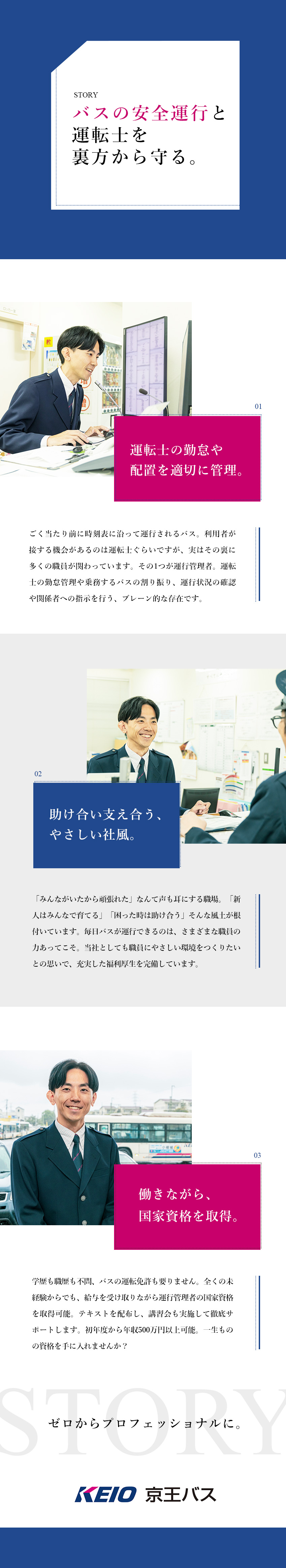 【安定経営】長い歴史を持つ大手・京王電鉄グループ／【手に職】一生ものの国家資格を働きながら取得可能！／【未経験歓迎】学歴・経験一切不問！／研修制度充実／京王バス株式会社(グループ会社／京王電鉄バス株式会社)