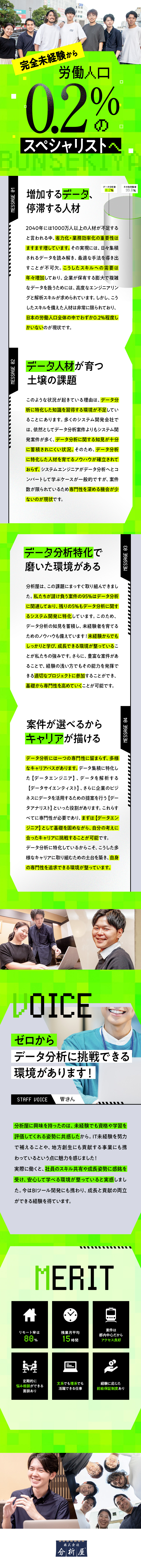 本当にデータ分析未経験でも採用している数少ない企業／前職経験年数フィルターや学歴フィルター一切なし／東証プライム上場「SHIFTグループ」の安定基盤／株式会社分析屋(SHIFTグループ)