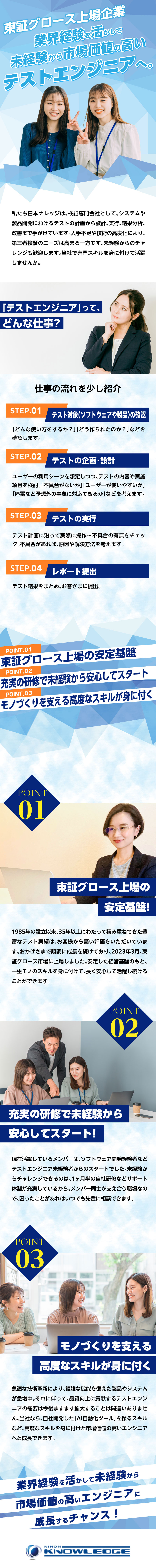 【上場企業】23年3月23日グロース市場へ新規上場／【未経験OK】充実の教育支援で安心スタート！／【年休125日】リモート勤務可／残業月10ｈ程度／日本ナレッジ株式会社【グロース市場】