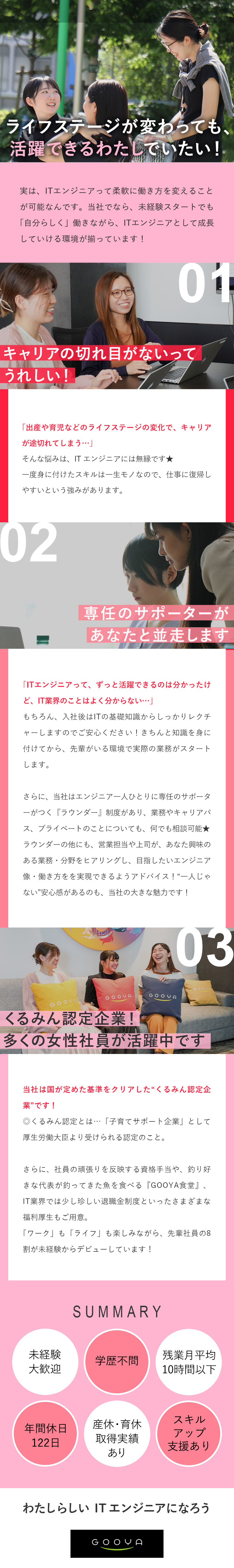 くるみん認定企業★ライフステージが変わっても活躍！／大手企業を含む3,800社以上と安定取引／業績安定／年休122日／残業月10時間以下／長期休暇も取得可／株式会社ＧＯＯＹＡ