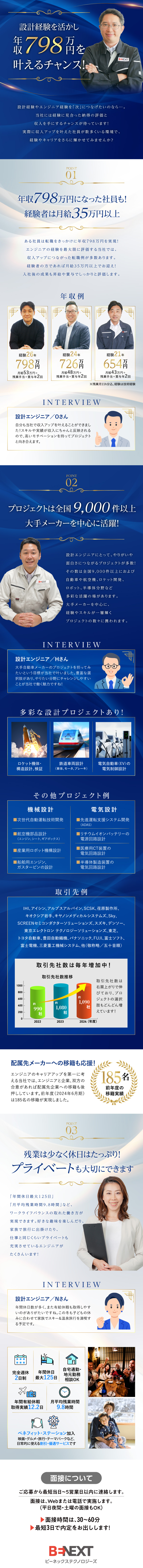 【経験が活かせる】プロジェクトは全国9,000件超／【30代～50代活躍中】大手メーカーで活躍できる！／【働きやすさ】福利厚生充実！年間休日最大125日／株式会社ビーネックステクノロジーズ