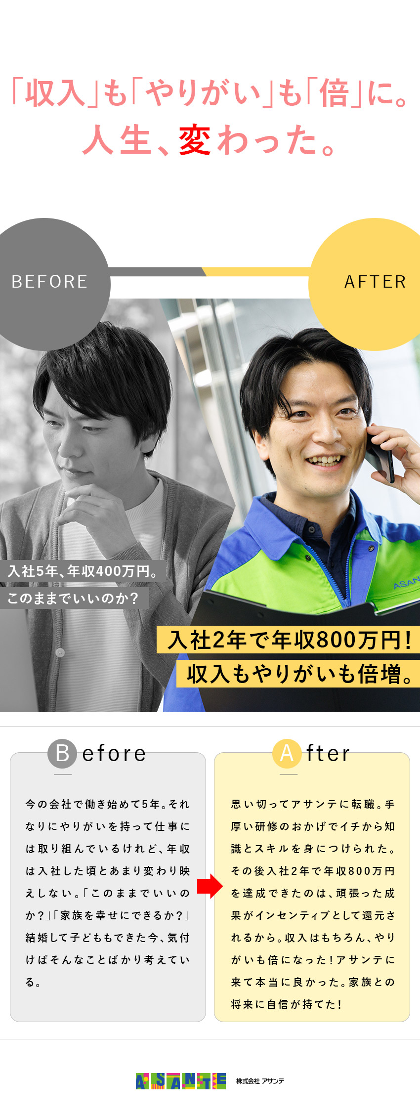 【30種類以上の研修】未経験でも安心の教育体制／【平均年収600万円】成果はインセンティブで還元／【上場企業】平均勤続年数12.5年・賞与4カ月分／株式会社アサンテ【プライム市場】