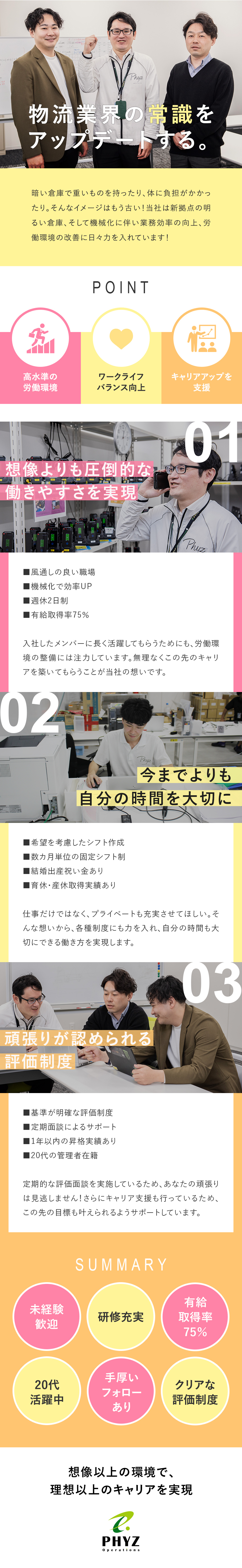 【安定感】上場企業のグループ会社として事業を展開／【未経験歓迎】研修・eラーニング・サポート充実／【若手活躍中】会社全体の7割が20～30代／ファイズオペレーションズ株式会社