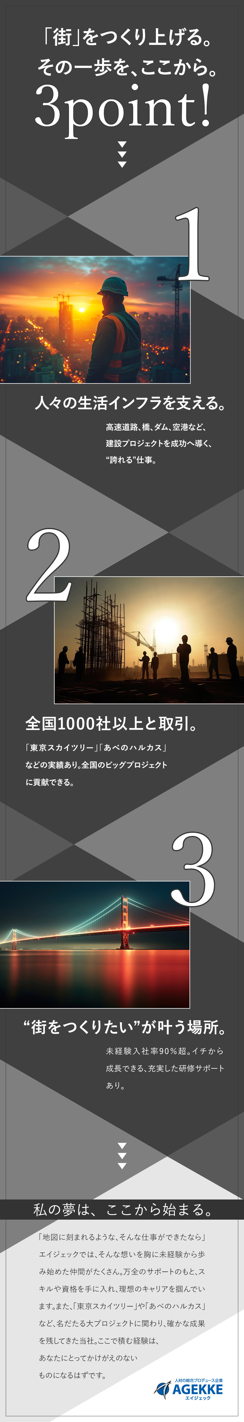 【売上1212億円】大手ゼネコンとの取引多数！／【人柄重視の採用】未経験入社9割超！研修充実で安心／【働きやすさ】完全週休2日／賞与年2回／残業少なめ／株式会社エイジェック