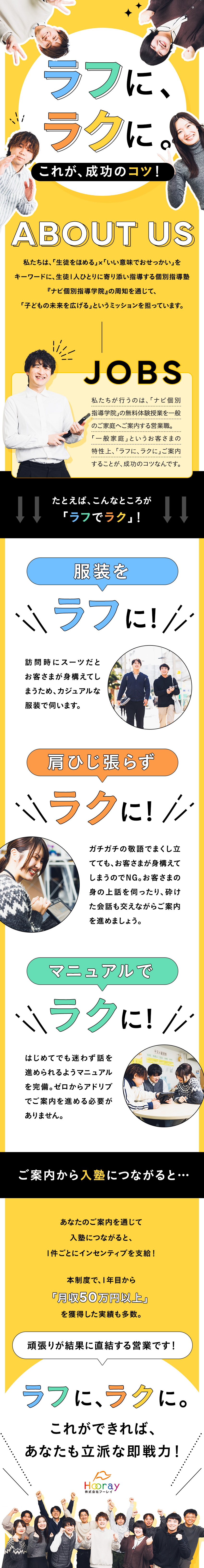 【未経験OK】チーム制だから安心＆マニュアル完備／【評価◎】成果に応じて、インセンティブを支給／【働きやすい】残業月5h以下／12時出社／転勤なし／株式会社フーレイ