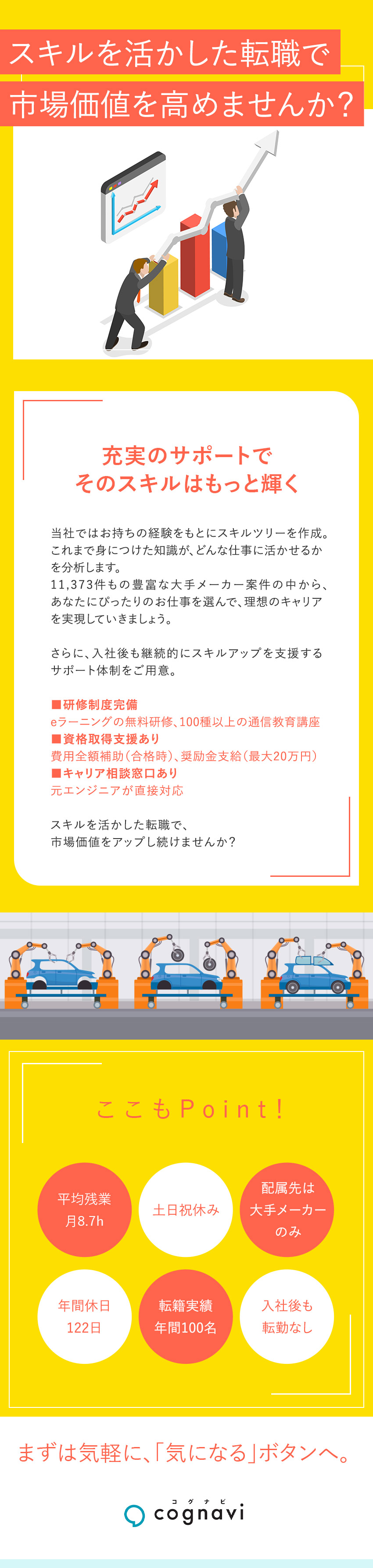 市場価値を高め続けるためのサポート体制充実／平均残業月8.7h・土日祝日休みなど働きやすい環境／入社後も転勤なし・通勤圏内の大手メーカーのみご紹介／株式会社フォーラムエンジニアリング／コグナビ【プライム市場】