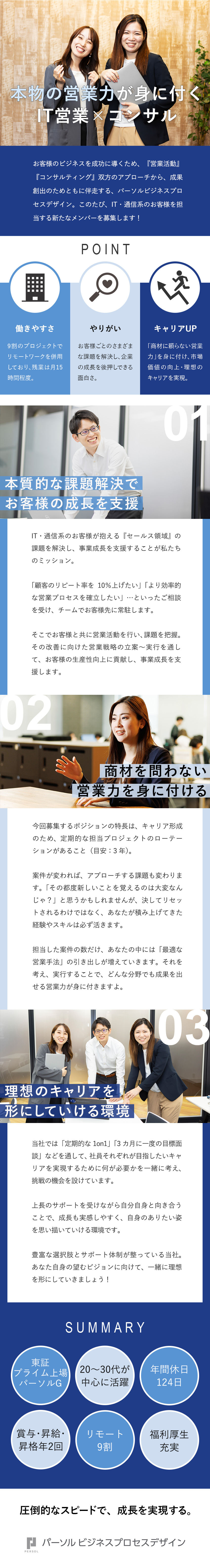 ◆安定性抜群！人材大手のパーソルG／129％成長中／◆業界不問！IT営業×コンサルの新しい働き方／◆土日祝休み／在宅9割／年2回の賞与・昇給・昇格／パーソルビジネスプロセスデザイン株式会社(パーソルグループ)