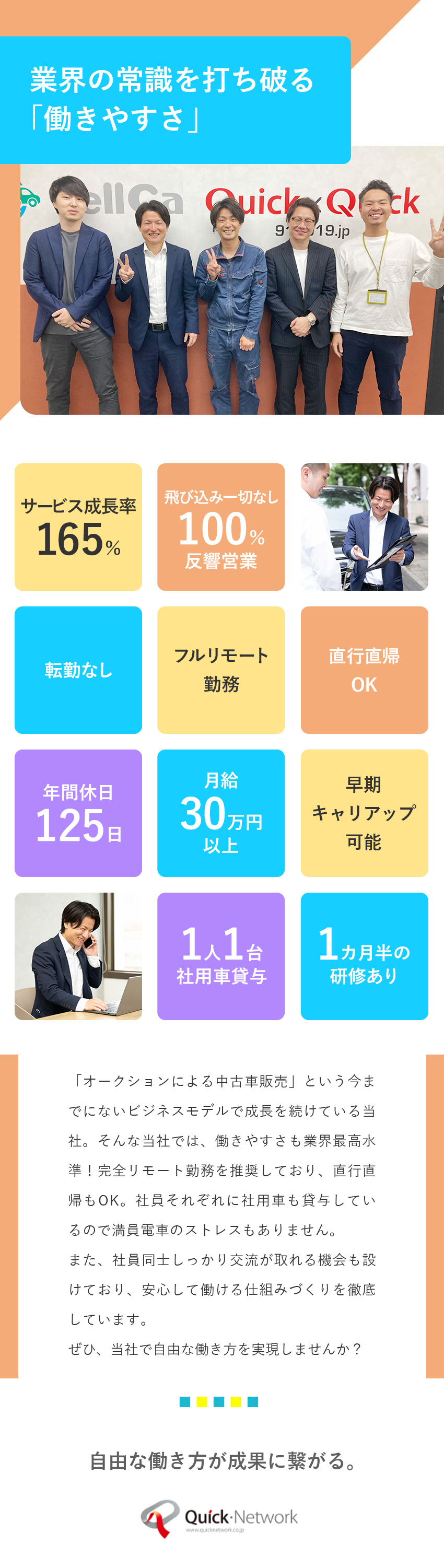 【雰囲気◎】中途入社率86％★同期と共に成長できる／【働き方◎】フルリモート＋転勤なし＋年休125日／【キャリア◎】入社2～3年でチーフやマネージャーに／クイック・ネットワーク株式会社