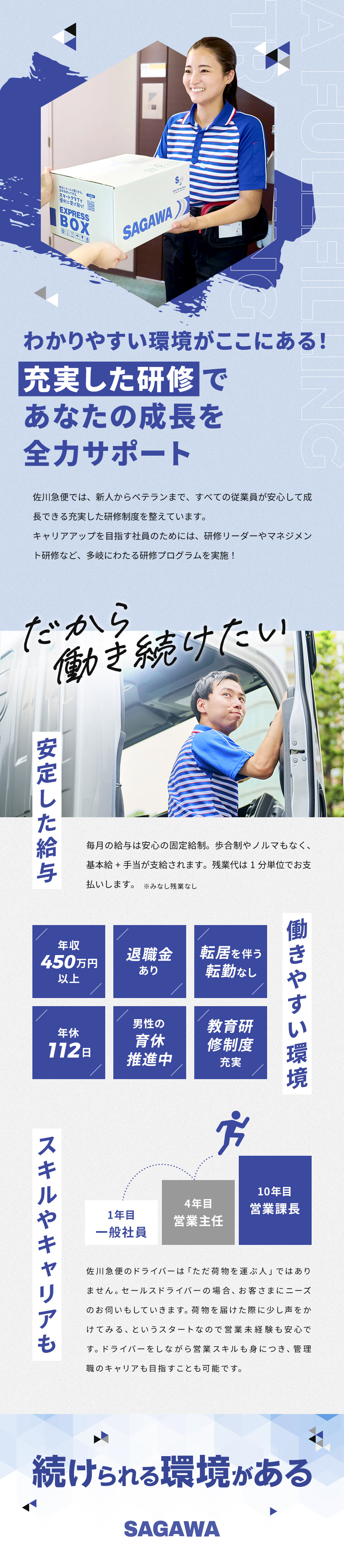 【未経験歓迎】未経験からプライム上場企業グループへ／【努力を評価】年2回、給与・ボーナスUPのチャンス／【目指せる上位職】様々なキャリアパスを描けます！／佐川急便株式会社(SGホールディングスグループ)