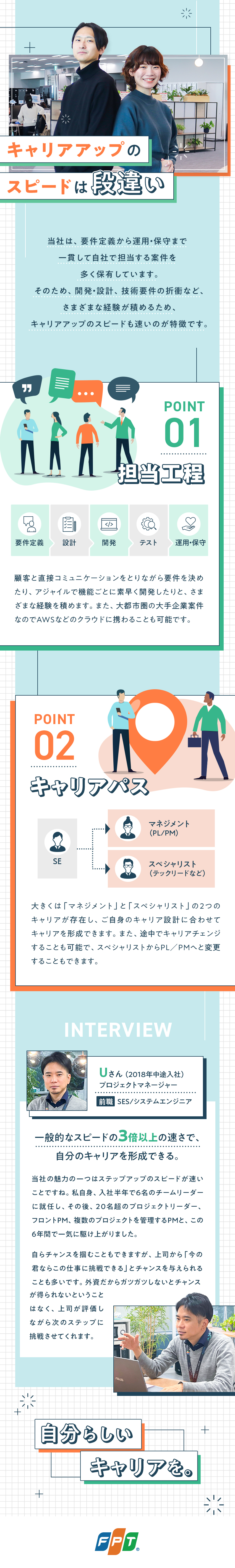 沖縄・福岡・札幌で同時募集／地元から上流案件に参画／5年連続で130％の売上UPを続ける成長企業／年間休日125日／平均残業月12H／有休消化率7割／ＦＰＴニアショアジャパン株式会社