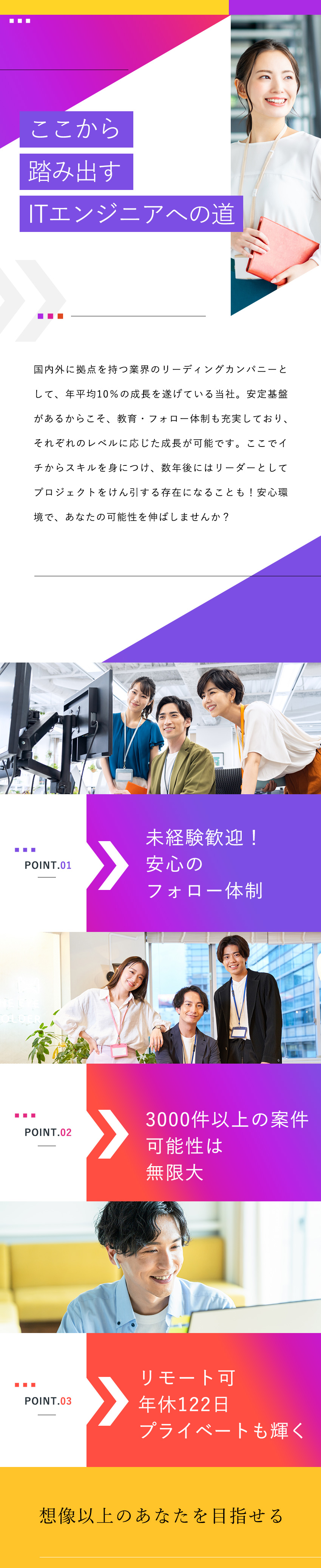 【安定◎】プライム上場／大手を中心に安定した取引／【成長◎】安心サポート／豊富な案件と多彩なキャリア／【働き方◎】年休122日／リモート併用型／残業少／トランス・コスモス株式会社【プライム市場】