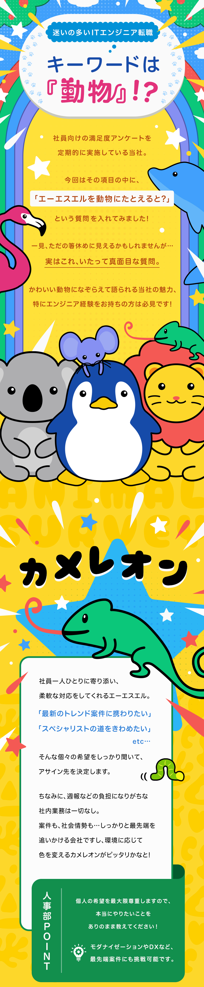 最先端プロジェクトもアリ！選べる多彩な案件／定着率93％以上、9期連続110％以上の売上増実現／残業は平均月15時間以下、残業代は全額支給／株式会社エーエスエル(SI&Cのグループ会社)