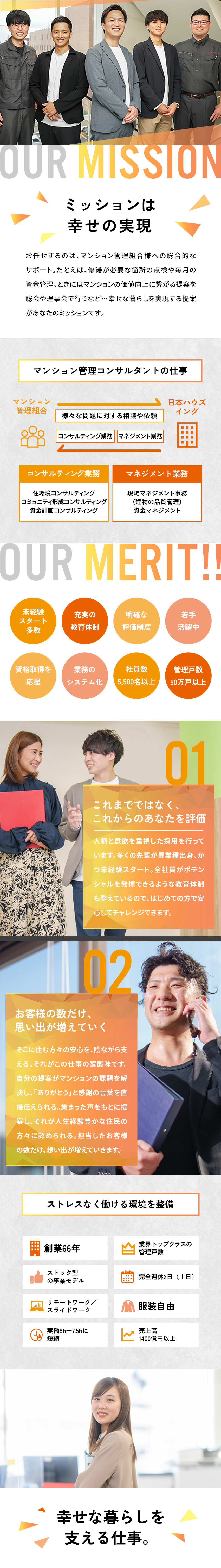 【ミッション】住む人の安全・安心暮らしを支える／【大手企業】創業1958年！管理戸数トップクラス／【働きやすさ抜群】リモートワーク・服装自由など／日本ハウズイング株式会社