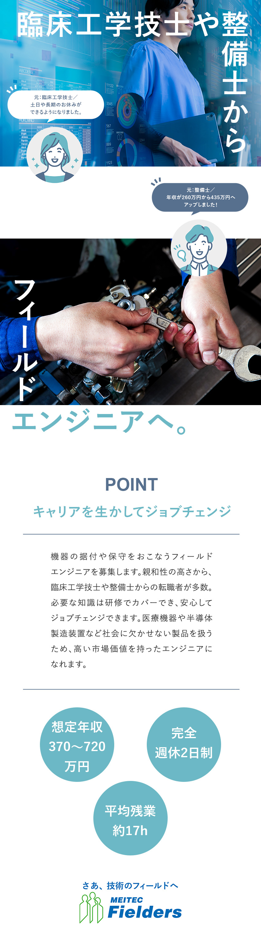 【技術力を給与に反映】年収100万円UP例が多数／【将来性】医療機器や半導体製造装置など高需要の製品／◆平均賞与155万円◆平均残業月17h◆完週休2日／株式会社メイテックフィルダーズ