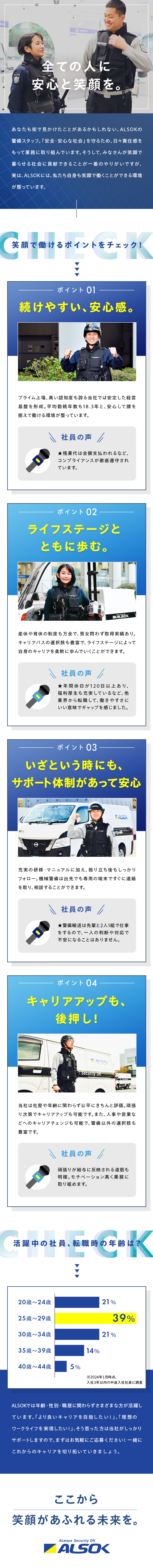 【未経験◎】約95％が未経験入社！サポート充実／【安定感】東証プライム上場！基本給11年連続UP！／【待遇】賞与実績平均134万円／年間休日120日／綜合警備保障株式会社（ＡＬＳＯＫ）【プライム市場】