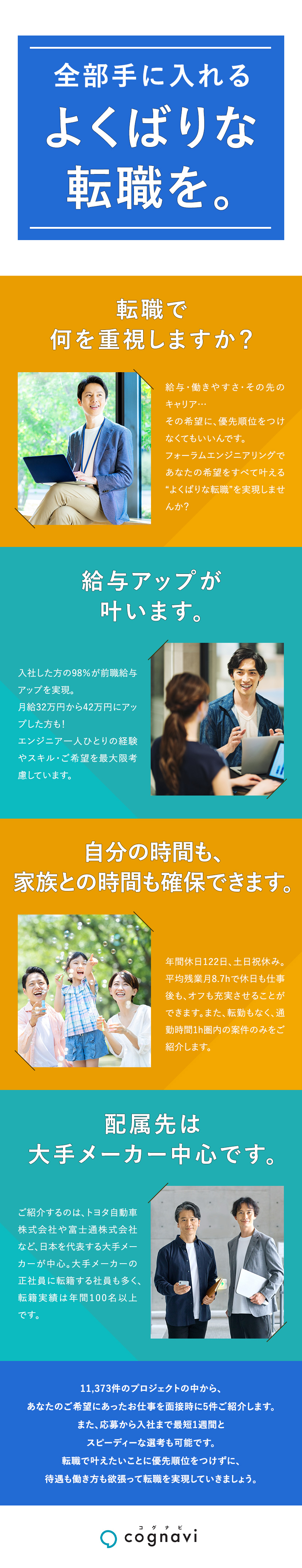 平均残業月8.7h・土日祝日休みなど働きやすい環境／入社した方の98%が前職給与UPを実現／入社後も転勤なし・通勤圏内の大手メーカーのみご紹介／株式会社フォーラムエンジニアリング／コグナビ【プライム市場】