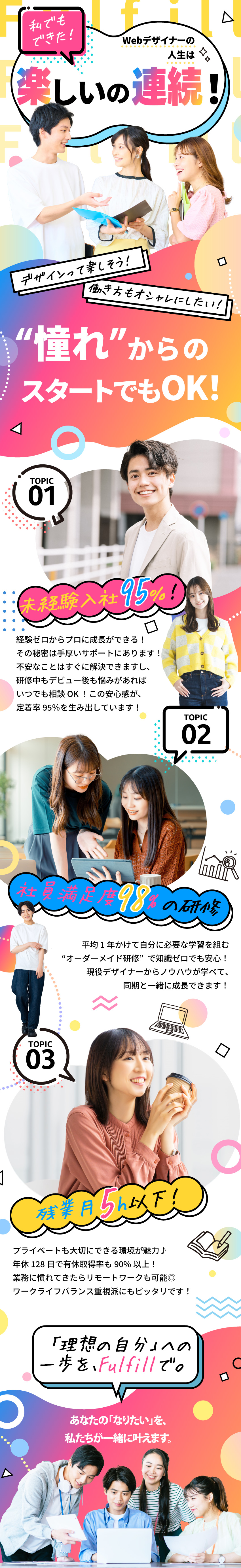＜安心＆成長＞未経験95％！充実研修でスキル磨き◎／＜充実＞残業5h以下！年休128日・フルリモ案件◎／＜広い選択肢＞理想のキャリアパスへ！サポート体制◎／Ｆｕｌｆｉｌｌ株式会社