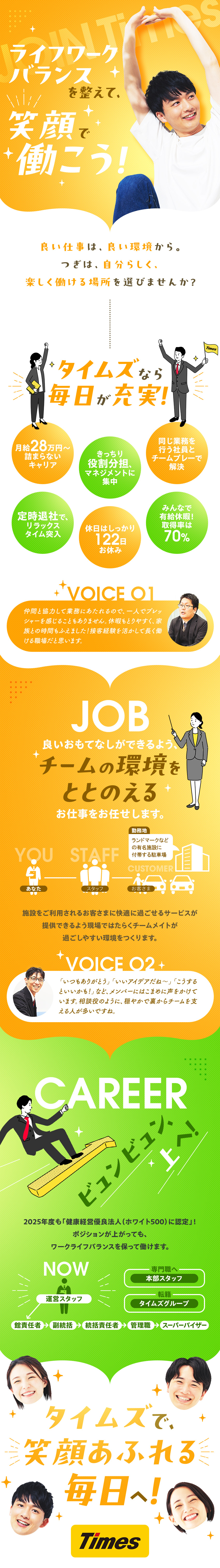 ★完全週休2日★年休122日★賞与2回★退職金有／★業界トップクラス★全国でタイムズパーキングを運営／★未経験歓迎★成長に合わせて2～6カ月の研修あり／タイムズサービス株式会社(パーク24グループ)