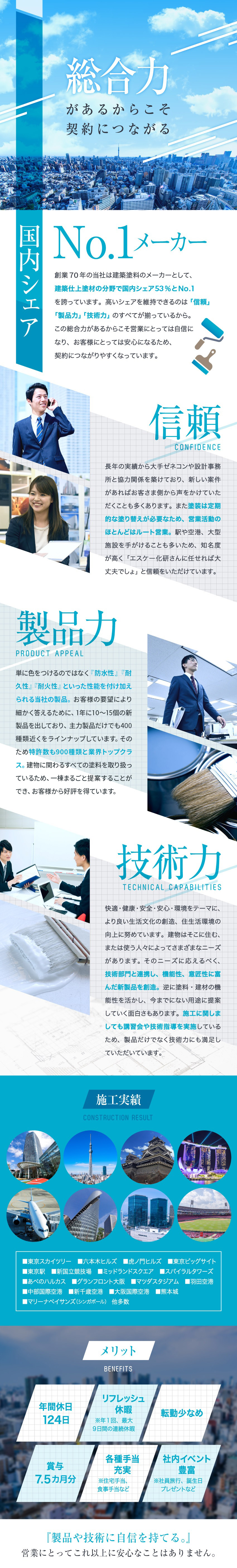 【創業70年の安定企業】国内シェアトップメーカー／【オフタイム充実】年間休日124日、9連休あり／【しっかり稼げる】賞与7.5カ月分＋各種手当充実／エスケー化研株式会社【スタンダード市場】