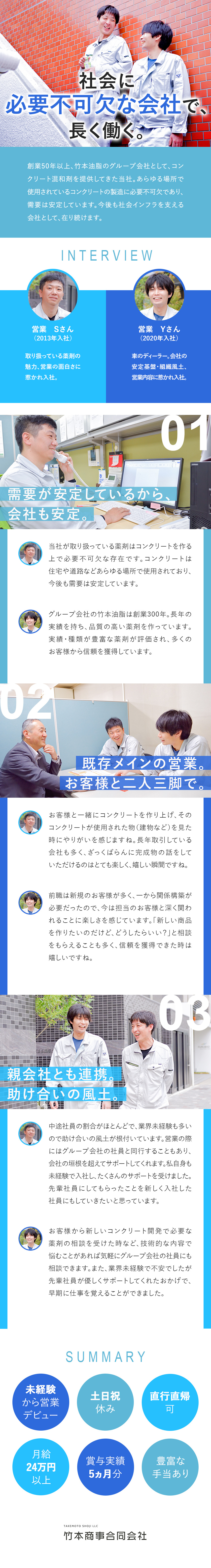 【安定基盤◎】需要が安定している薬剤／竹本油脂G／【給与◎】月給24万円～／手当も充実／【既存顧客メイン◎】テレアポ・飛び込みほぼなし／竹本商事合同会社