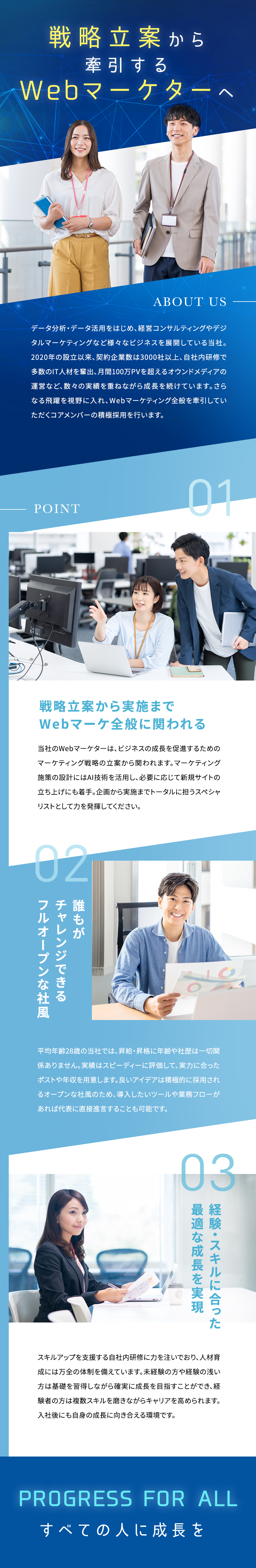 急成長中のITベンチャー企業でグングン実力を磨く！／Webマーケの戦略立案から実行まで全てに関われる！／実力を正当に評価！スピード昇給・昇格できる環境！／株式会社リバリコ