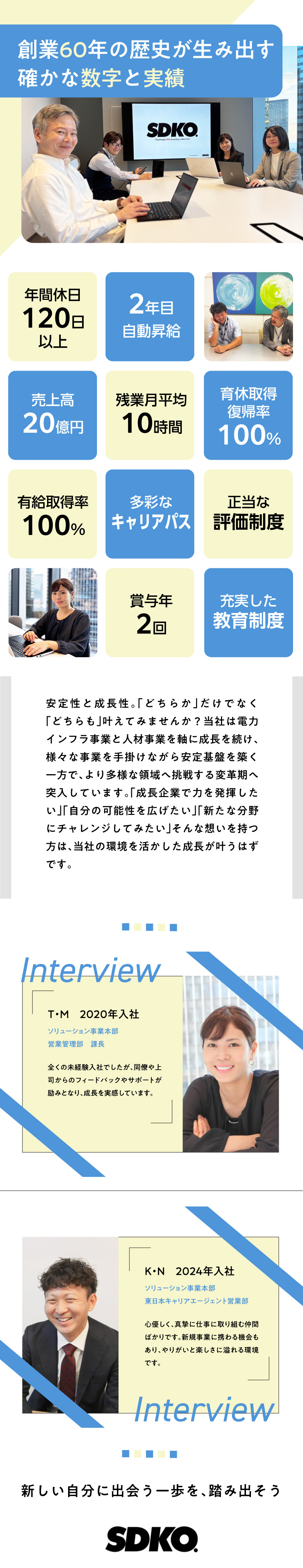 【1965年創業】安定企業×新たな領域への挑戦／【多彩なキャリア】明確な評価基準と幅広い業務で成長／【20代活躍中】充実の研修制度で未経験でも安心！／新電工株式会社