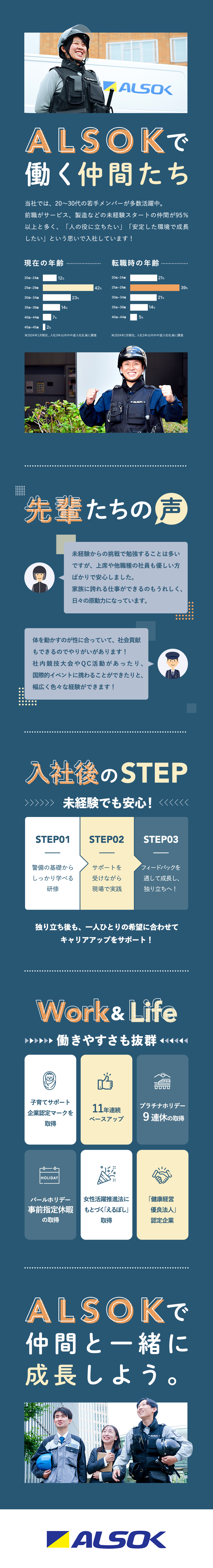 【未経験◎】約95％が未経験入社！サポート充実／【安定感】東証プライム上場！基本給11年連続UP！／【待遇】賞与実績平均134万円／年間休日120日／綜合警備保障株式会社（ＡＬＳＯＫ）【プライム市場】
