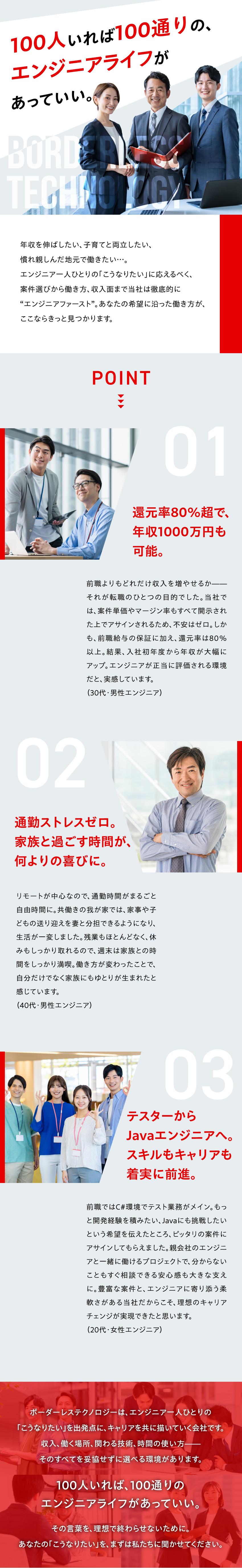 【フルリモート案件多数】全国どこでも勤務OK／【プライベート充実】残業月10h＆有給消化率90％／【収入UP】還元率80％以上で年収1000万円超可／株式会社ボーダーレステクノロジー