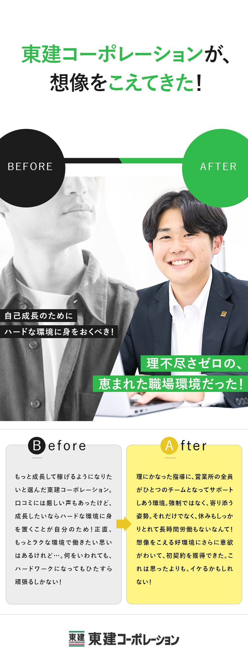 【競わずに協力】研修＆支援充実！営業のコツも伝授／【休むときは休む】年休121日／残業月15時間以下／【結果を収入に反映】平均年収819万円／固定給あり／東建コーポレーション株式会社【プライム市場】