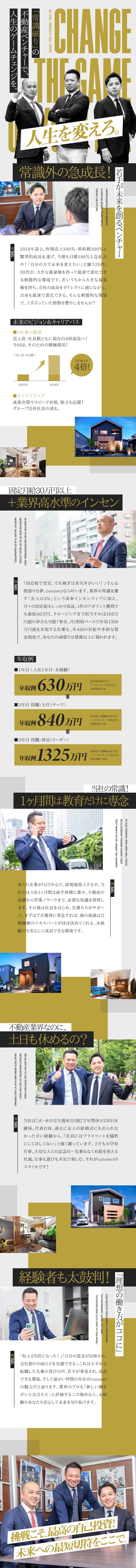 ◆安心の1ヶ月座学研修／月給30万円～スタート！／◆固定給＋インセン※売上の3%／年収1300万円可／◆完全週休2日で年休120日／土日休みも相談ＯＫ／株式会社ｃｏｎｎｅｃｔ