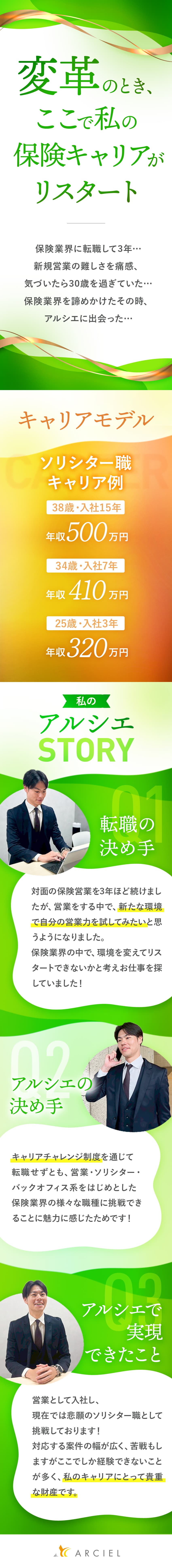 働き方・収入の安定★完全週休2日制＆賞与年2回！／家族や友人への営業なし★営業先は会社側が準備／再スタートを全力応援★営業から広がるキャリアの選択／株式会社アルシエ