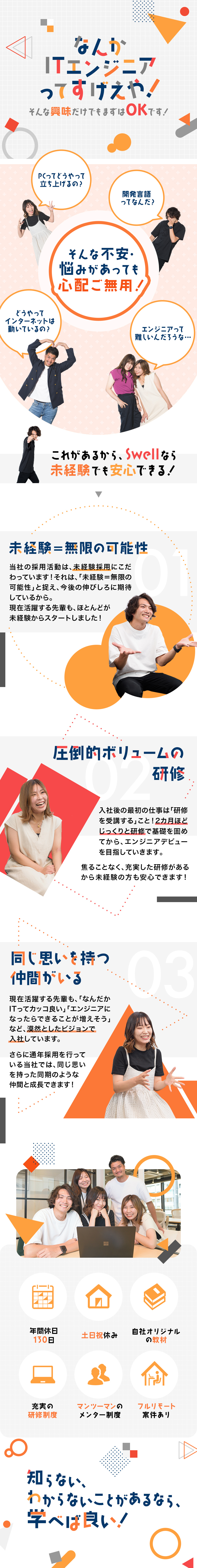 【研修充実】自社のオリジナル教材で学習！／【若手活躍中】20代～30代の未経験入社が中心／【労働環境◎】年休130日以上＆リモートワーク可能／株式会社Swell