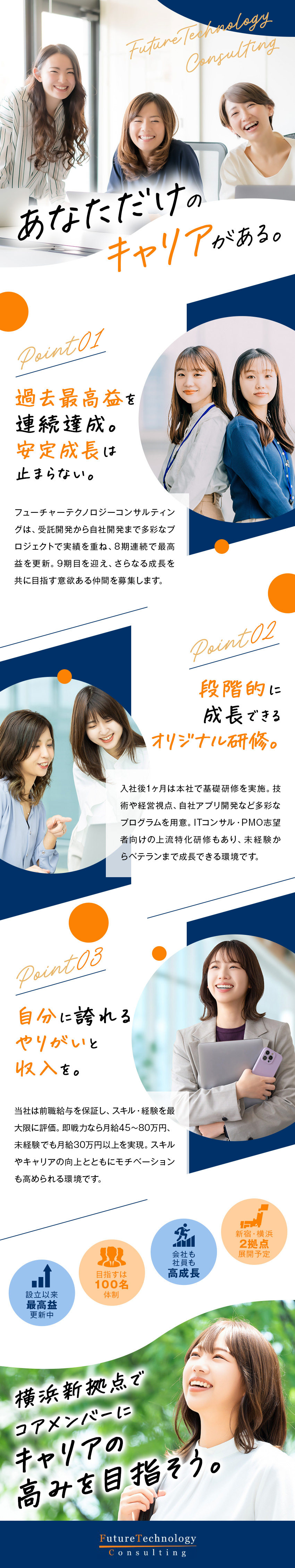 【キャリアアップ】上流工程・自社開発・独立希望歓迎／【将来性抜群】8期連続増収増益達成の成長中IT企業／【キャリアチェンジ歓迎】ITコンサルを目指せる環境／フューチャーテクノロジー・コンサルティング株式会社
