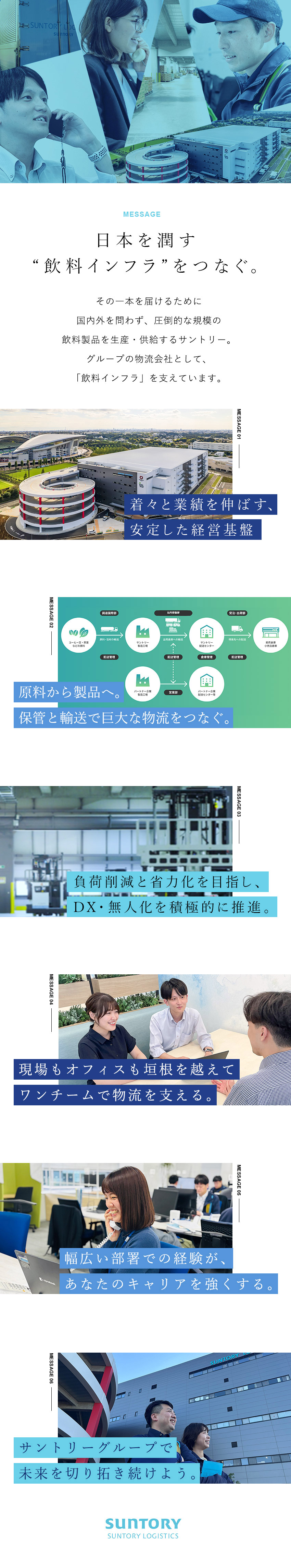 事業規模・組織規模拡大による増員採用！／20～30代活躍／研修制度充実／在宅・リモート導入／年休118日以上／完全週休2日制／賞与3.98カ月／サントリーロジスティクス株式会社(サントリーグループ)
