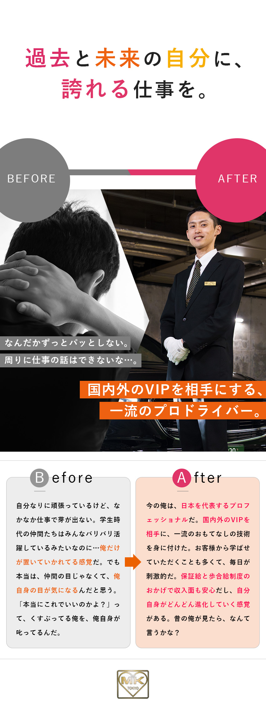 ★業界屈指の認知度★世界的に高評価を受けるサービス／★高収入★最高年収1315万円！歩合給で収入アップ／★待遇★昼夜通し勤務なし！30歳以下は週休3日も可／東京エムケイ株式会社(エムケイグループ)
